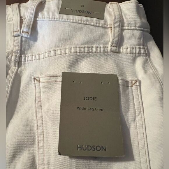 Hudson Jodie White Wide-Leg Crop Jeans - Picture 6 of 7